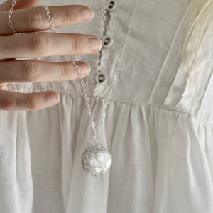 Baroque Glitter Silver Necklace