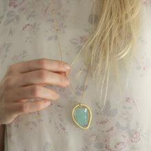 Load image into Gallery viewer, Chalcedony Orb Vermeil Necklace