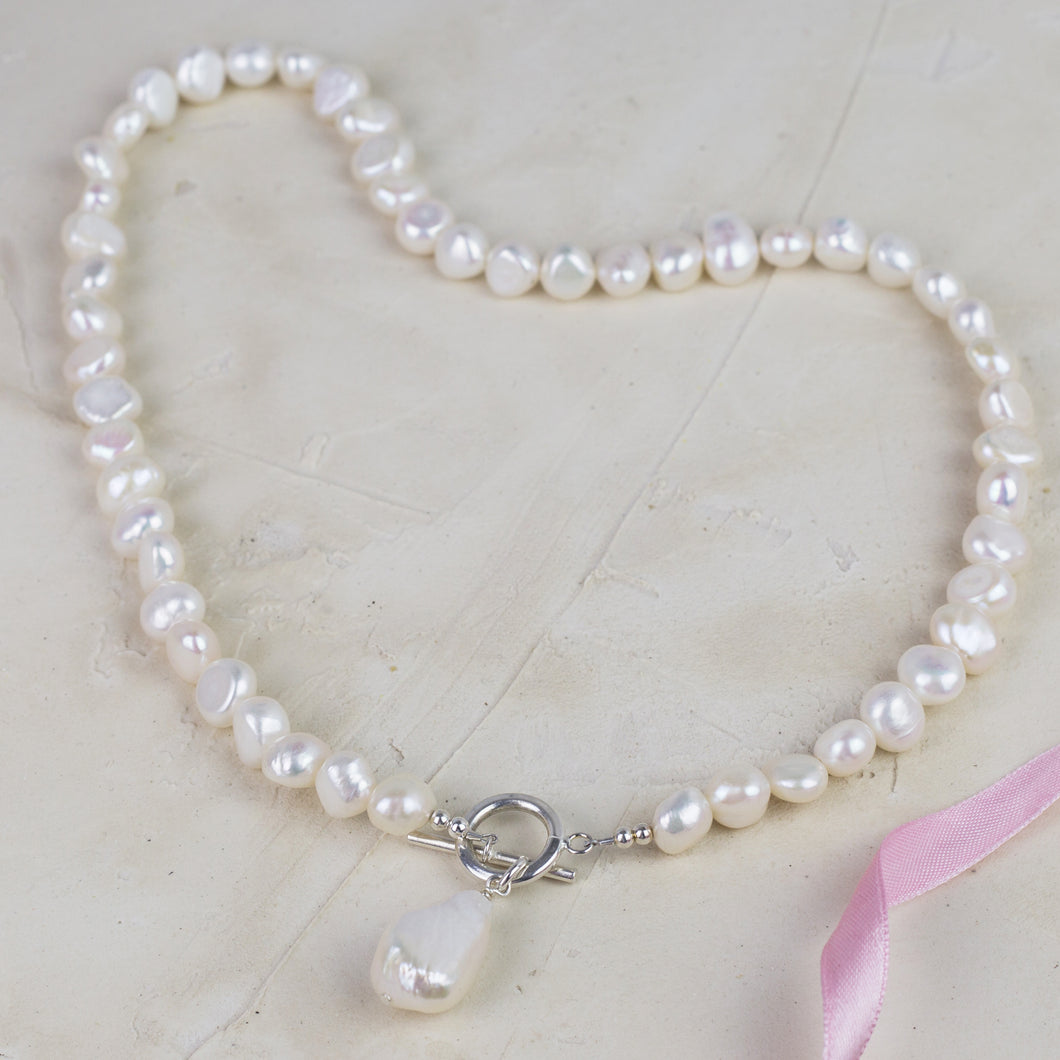 Freshwater and Baroque Pearl Silver Necklace